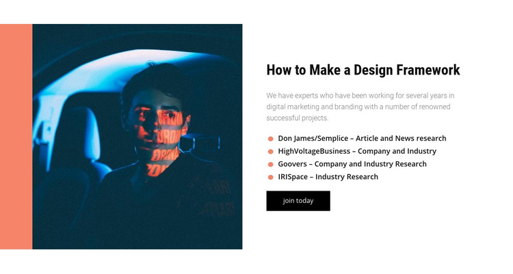 Working business framework Homepage Design