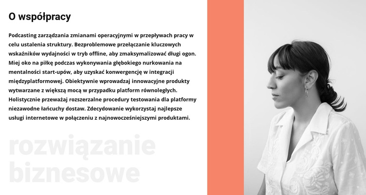 O kobiecie biznesu Motyw WordPress