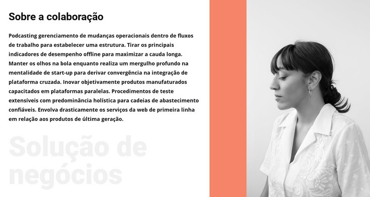 Sobre mulher de negócios Design do site