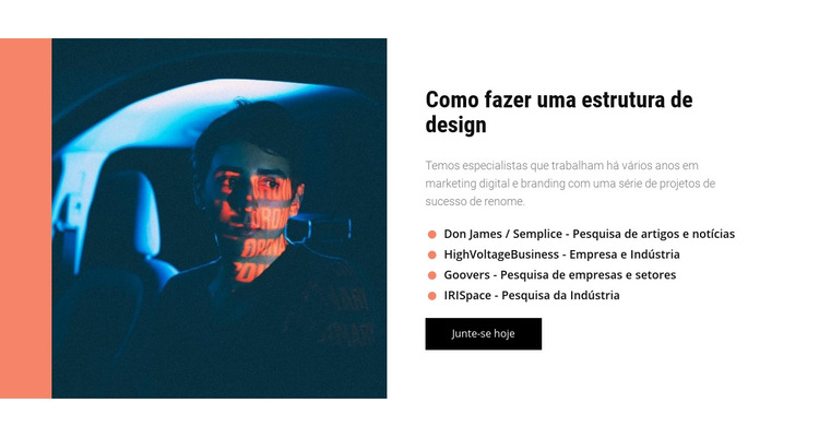 Estrutura de trabalho de negócios Modelo de site