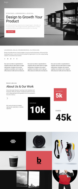 Product Landing Page For Business Growth Agency