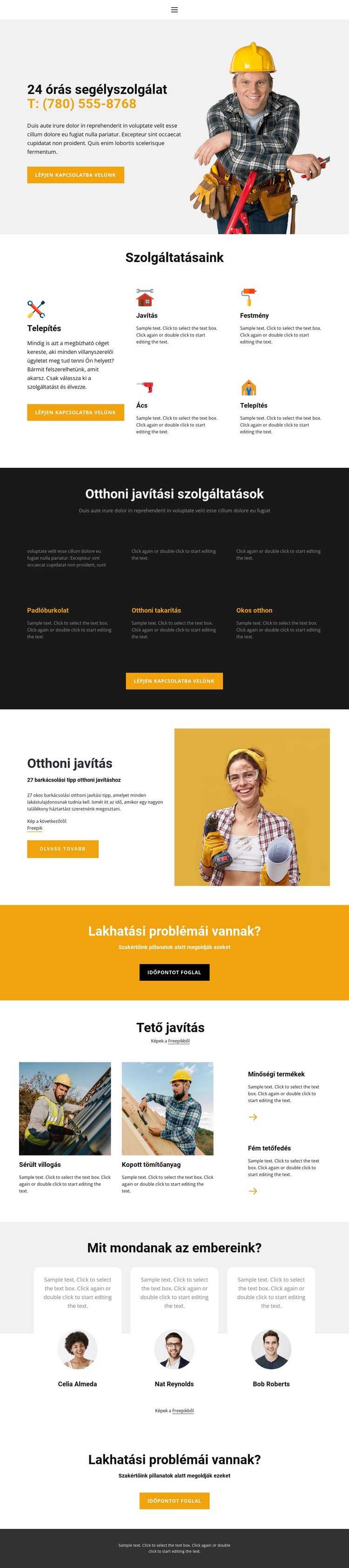 Háztartási problémák megoldása HTML Sablon