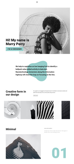 Web Design From Our Studio One Page Template