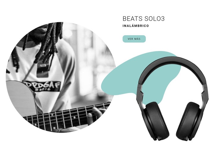 Los mejores auriculares inalámbricos Maqueta de sitio web