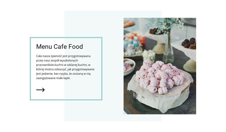 Wegańskie menu kawiarni Makieta strony internetowej