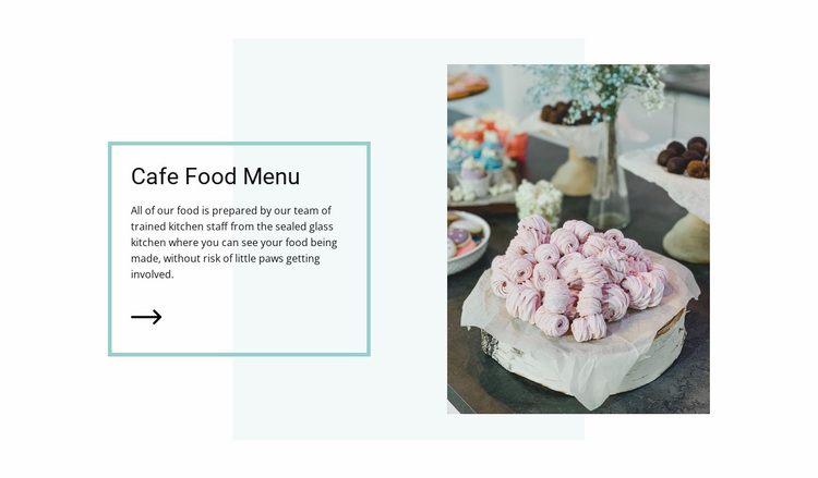 Vegan cafe menu Website Design