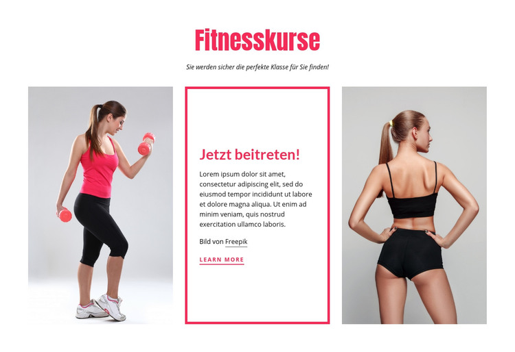  Fitnesskurse für Frauen HTML-Vorlage