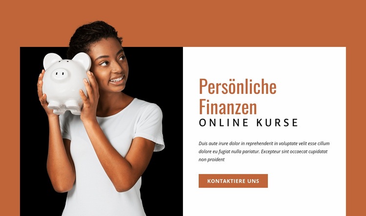 Persönliche Finanzkurse Website-Modell