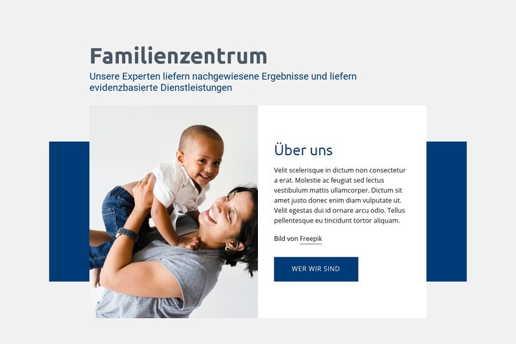 Dienstleistungen des Familienzentrums Website-Modell