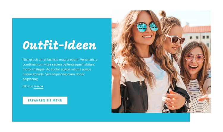 Outfit-Ideen, Modetipps Landing Page
