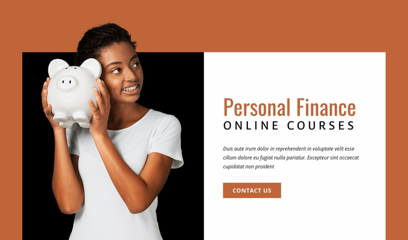 Personal finance сourses Elementor Template Alternative