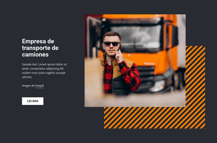 Servicios de transporte de camiones Maqueta de sitio web
