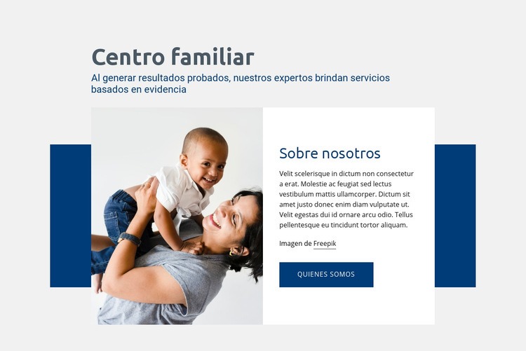 Servicios del centro familiar Maqueta de sitio web