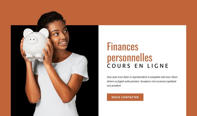 Cours de finances personnelles Maquette de site Web