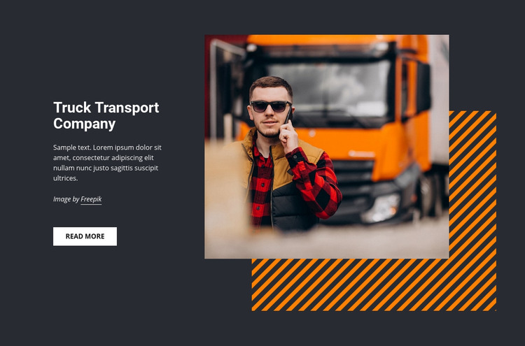 Truck transport services Homepage Design