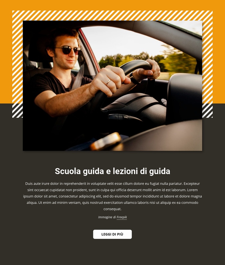 Lezioni di guida automobilistica Mockup del sito web