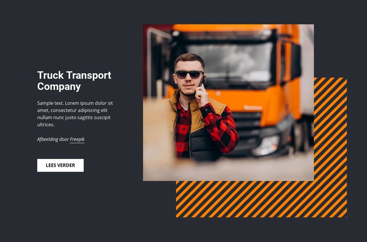 Truck transportdiensten Sjabloon voor één pagina