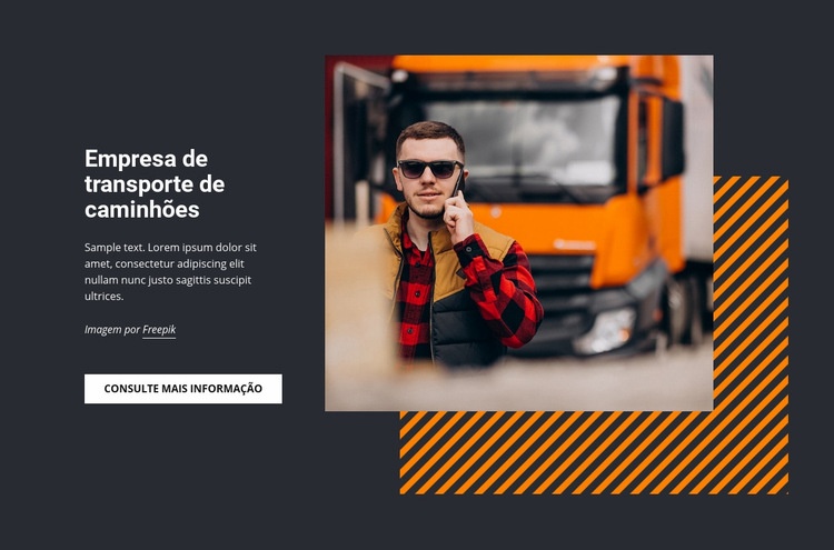 Serviços de transporte de caminhão Design do site