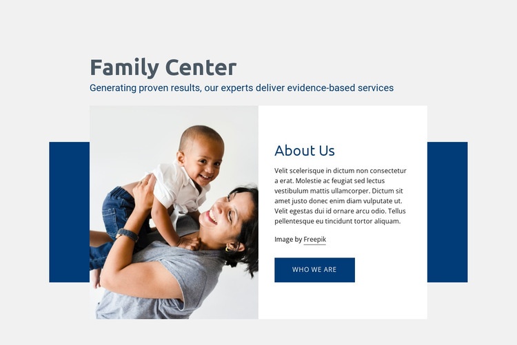 Familjecenter tjänster Html webbplatsbyggare