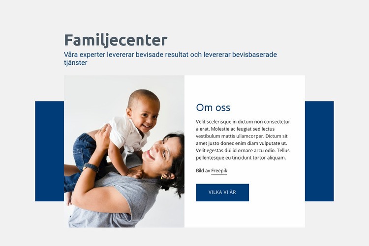 Familjecenter tjänster Webbplats mall