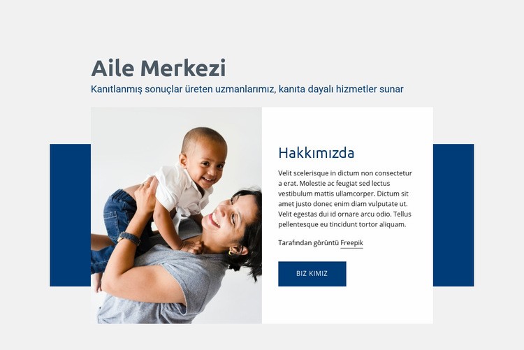 Aile merkezi hizmetleri Web Sitesi Mockup'ı