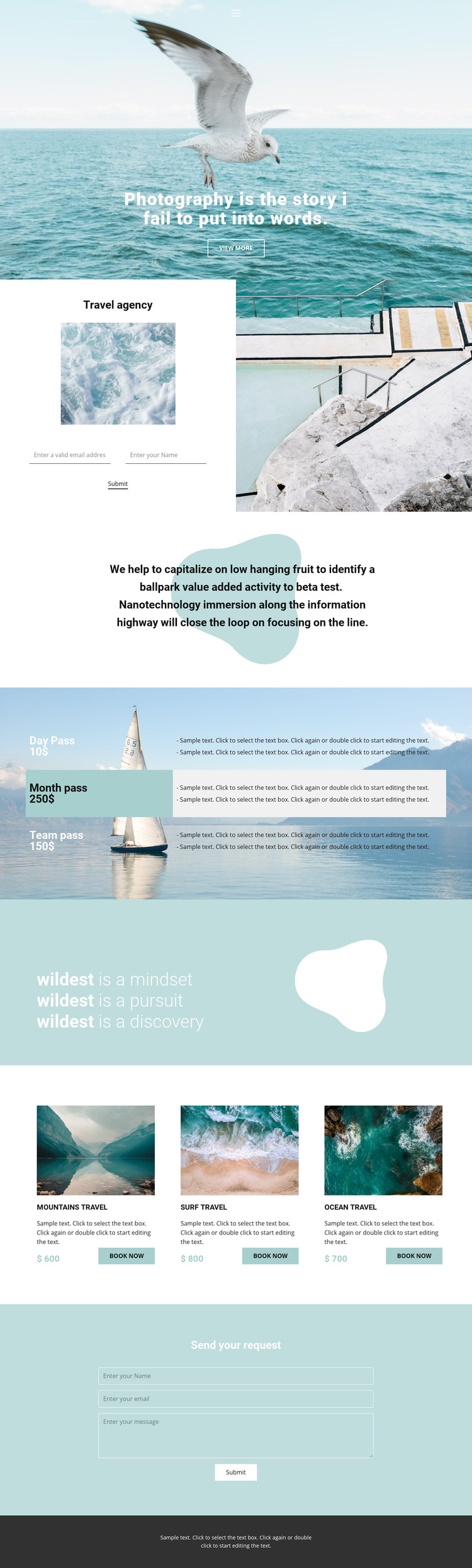 Travel and photo Elementor Template Alternative