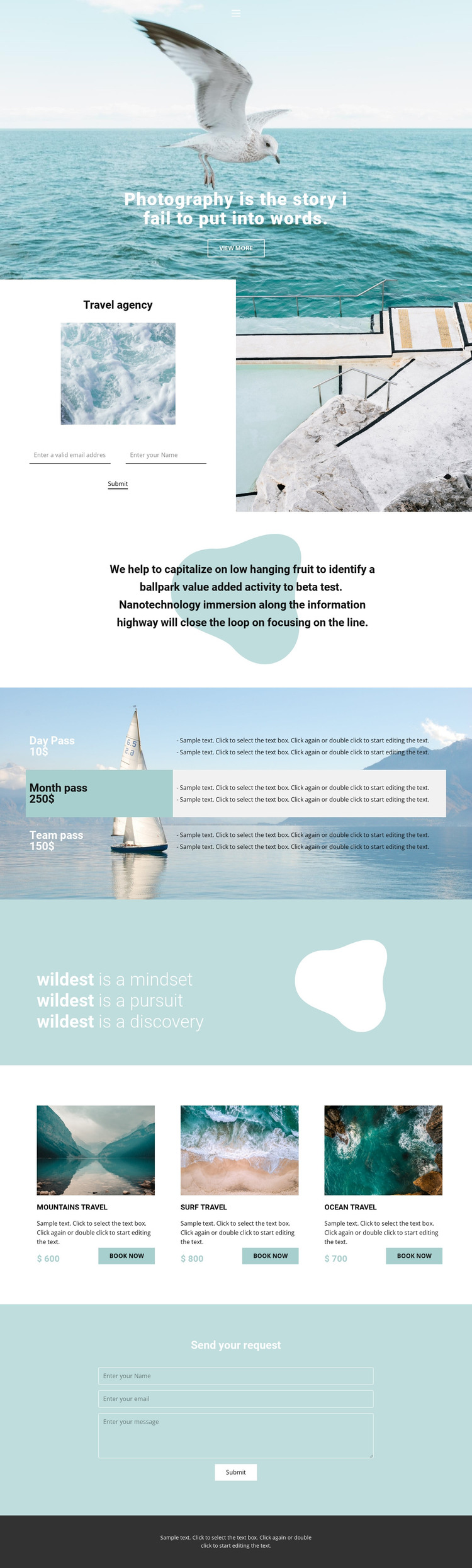 Travel and photo HTML Template