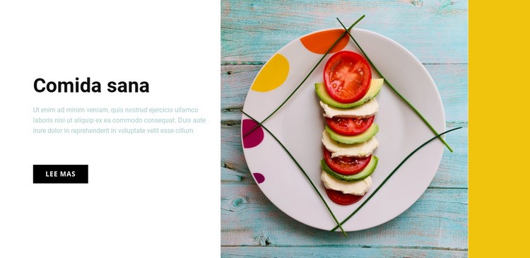 Café de comida sana Diseño de páginas web