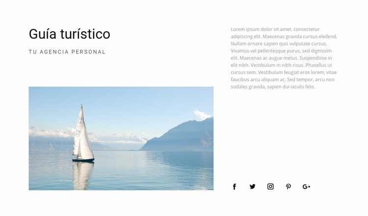 Tu guía de viaje Maqueta de sitio web