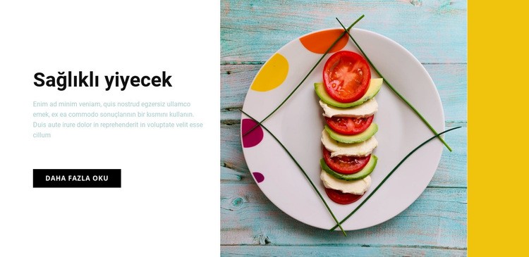 Sağlıklı yemek cafe Web Sitesi Mockup'ı