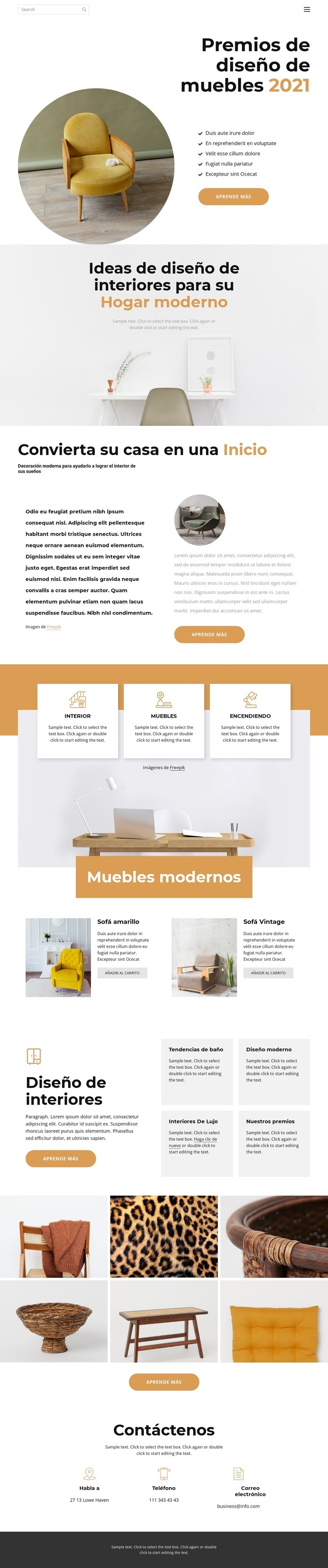 Premio de diseño Creador de sitios web HTML