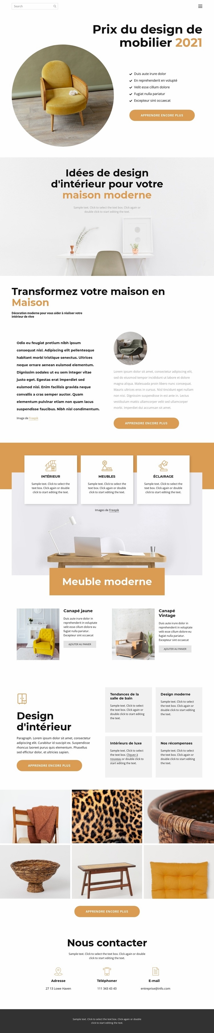 Prix du design Modèles de constructeur de sites Web