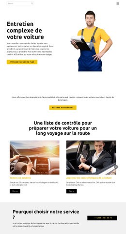 Service Automobile : Modèle De Site Web D'Une Seule Page