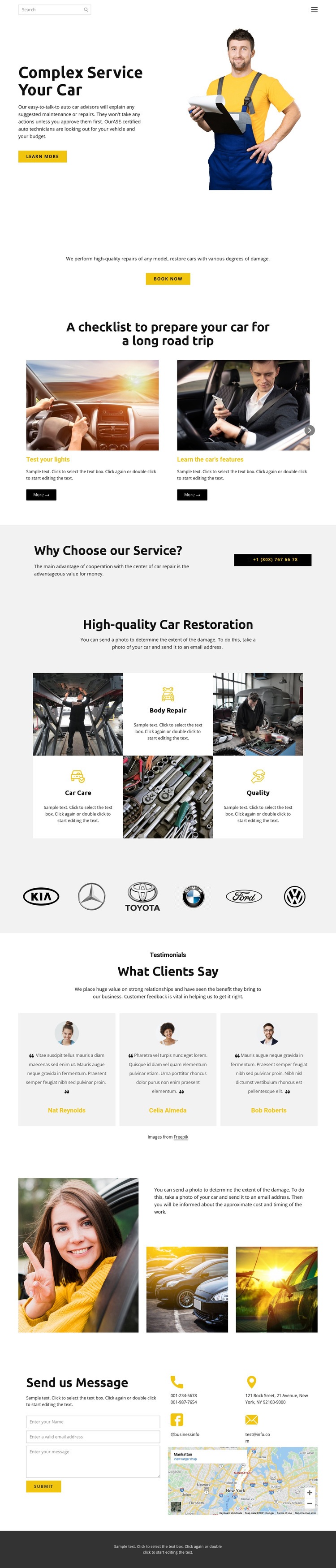 Car service Homepage Design