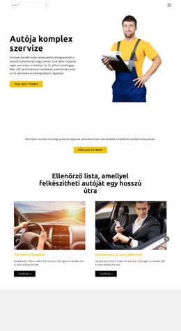 Autó Szervíz Reszponzív Weboldal Sablonok