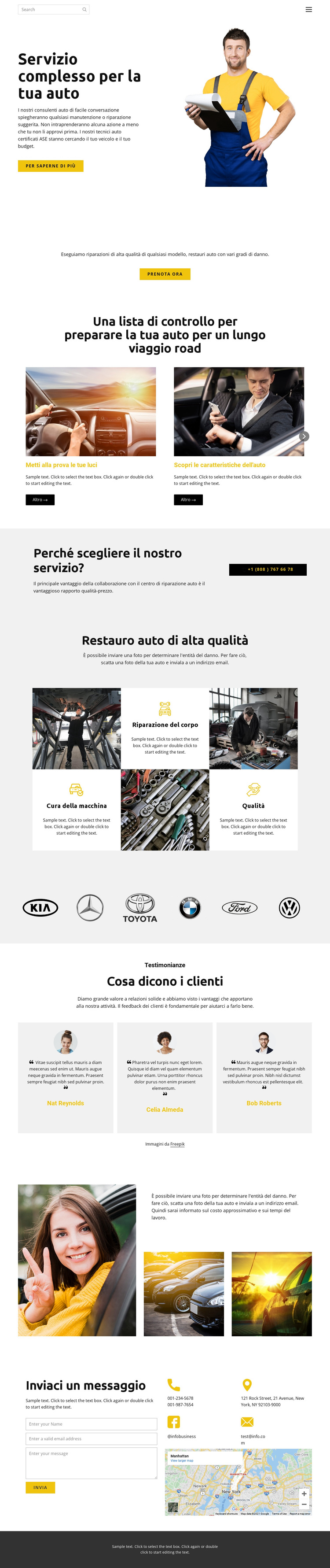 Servizio auto Tema WordPress