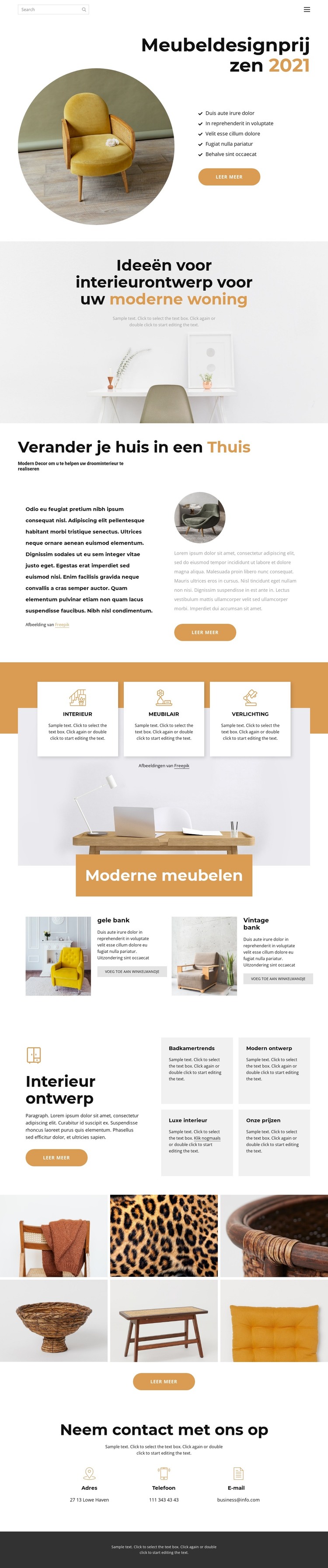 Ontwerpprijs HTML-sjabloon