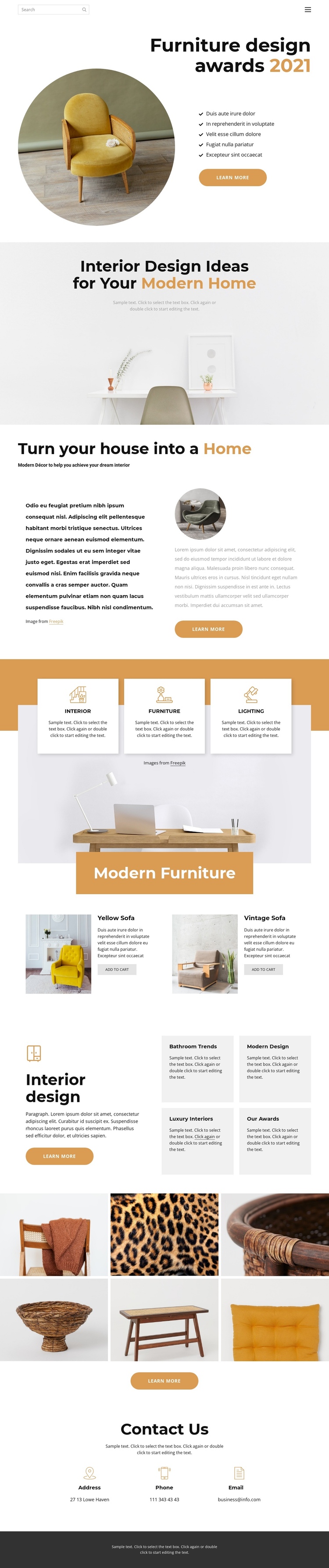 Design award One Page Template