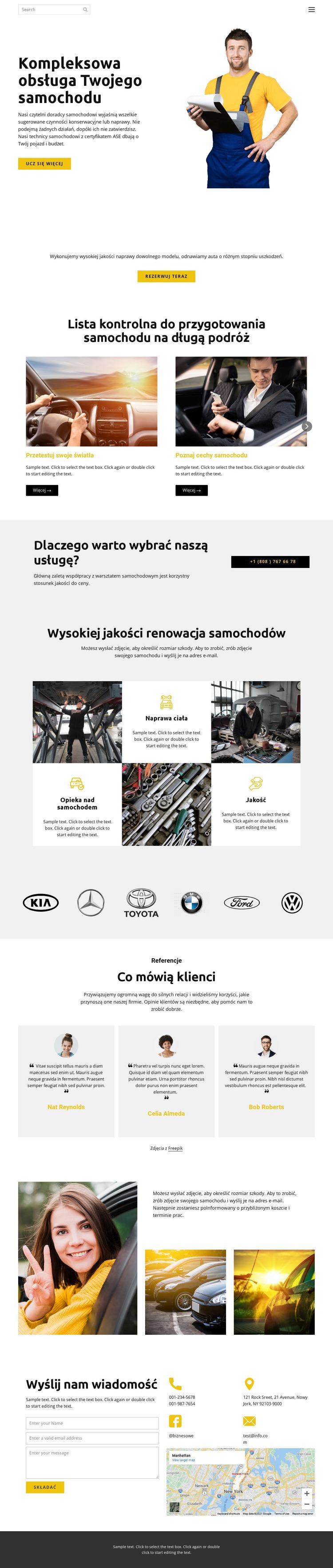 Serwis samochodowy Projekt strony internetowej