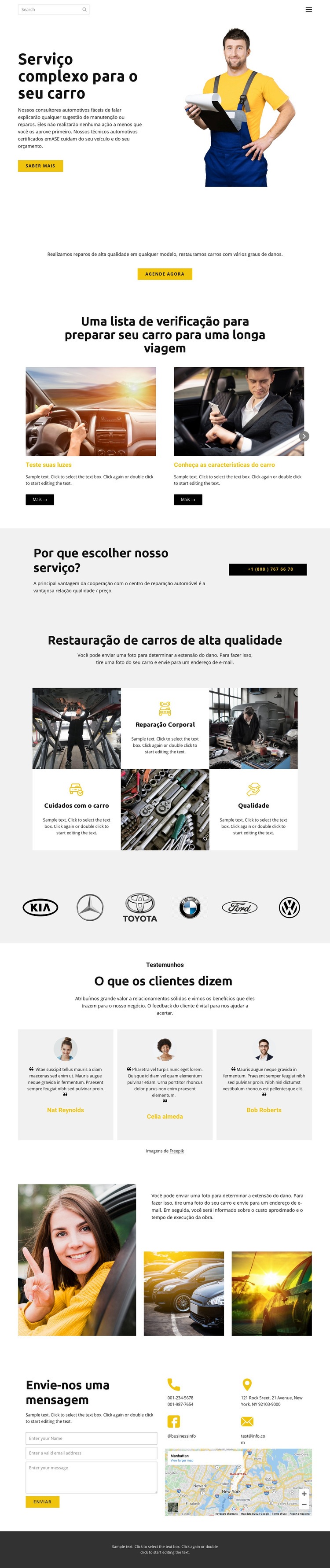 Serviço automotivo Construtor de sites HTML