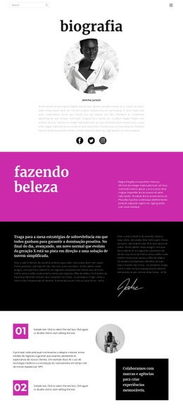 Biografia Do Estilista - Designer Da Página De Destino