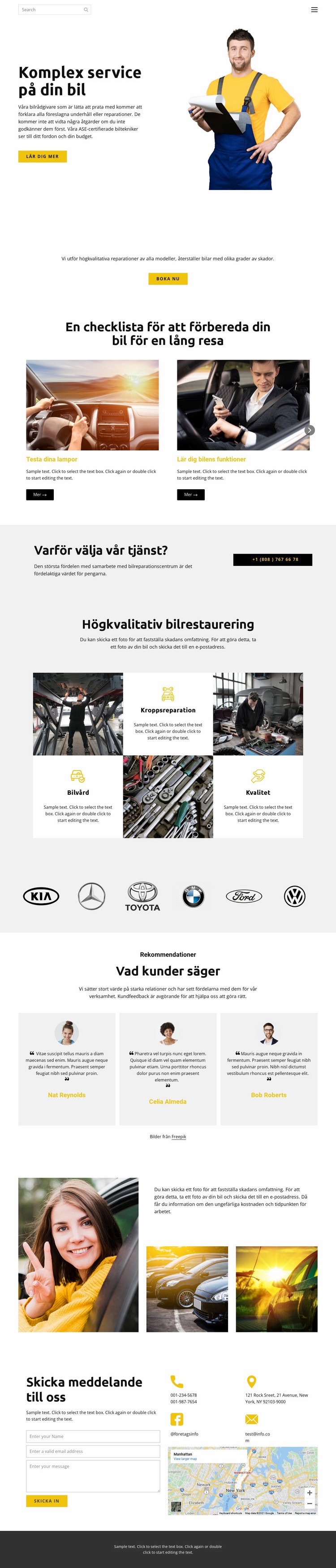 Bilservice Webbplats mall