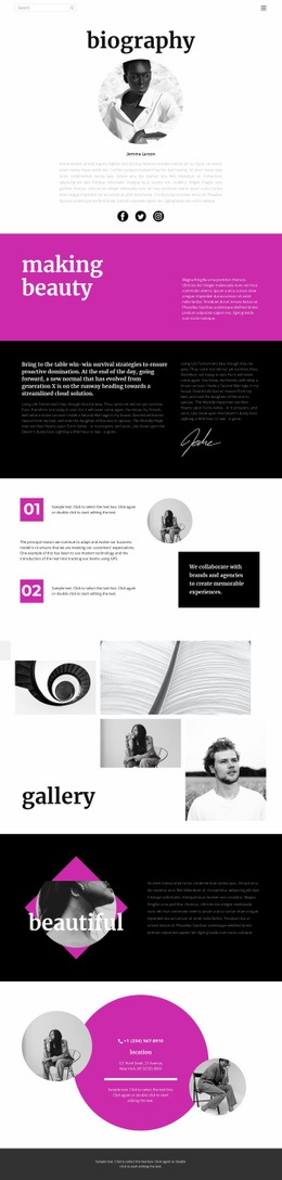 Web Designer Bio Examples Biography Web Page Designs | Nicepage