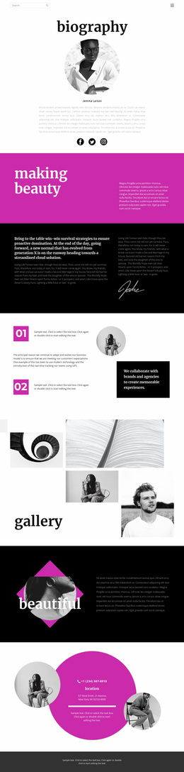 Bio Web Layout Biography Website Designs | Nicepage