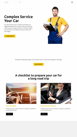 Car Service Website Mockup