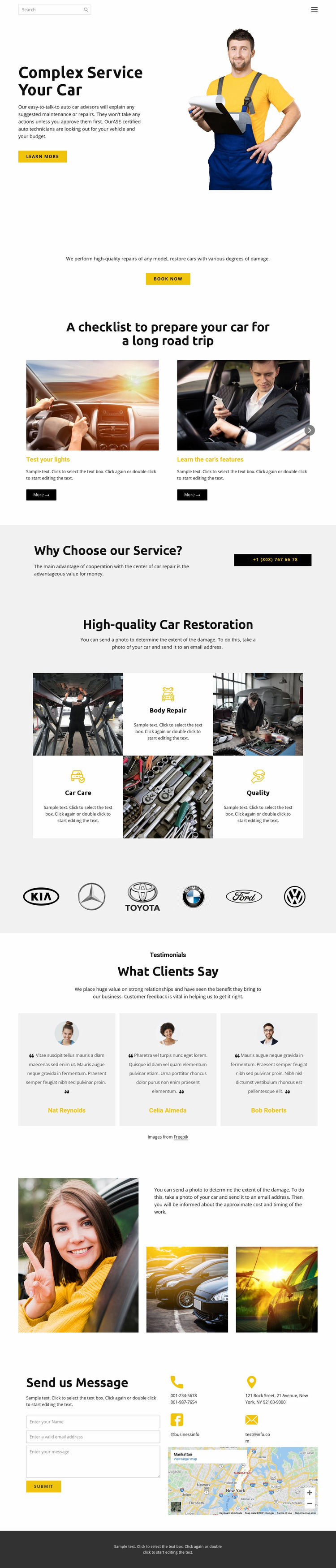 Car service Website Mockup