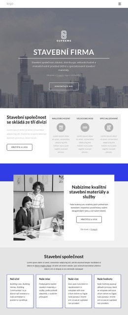 Nová Stavební Firma – Šablona Stránky HTML