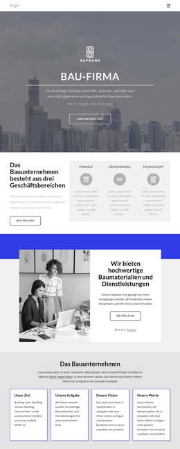 Neubauunternehmen - HTML-Seitenvorlage