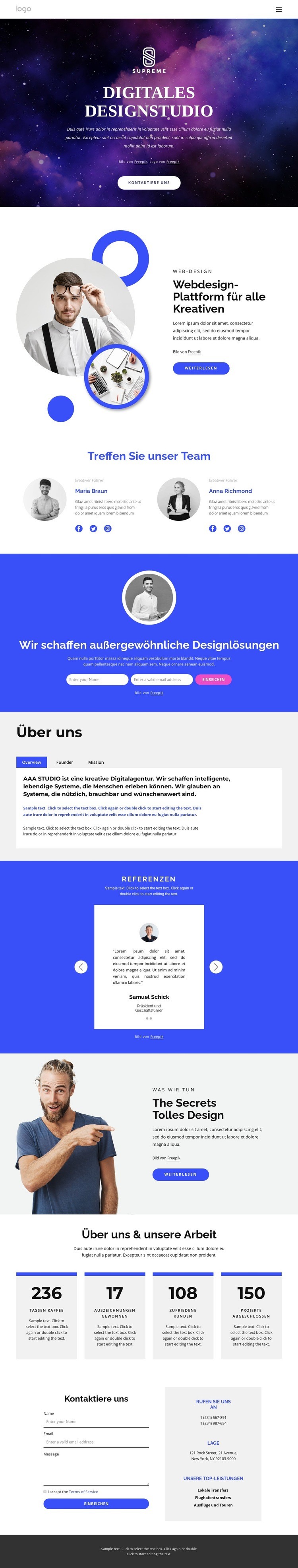 Agentur für digitales Design HTML Website Builder