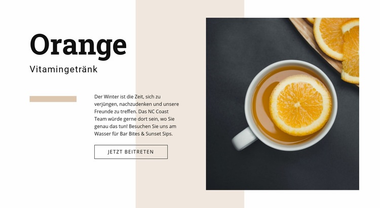 Gesunde Getränke Landing Page